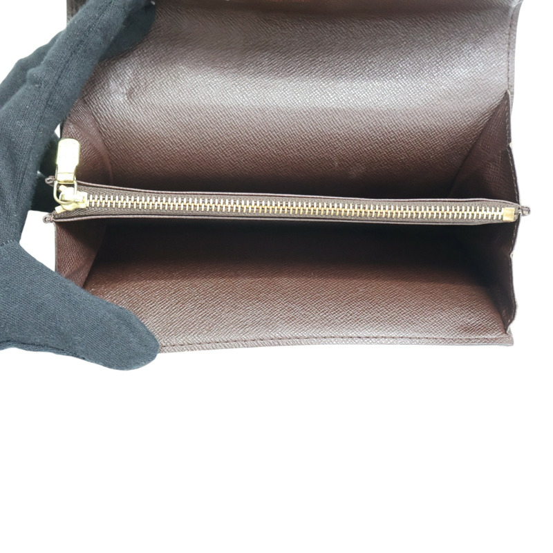 棕色 棋盤格帆布 Porte Monnaie Credit 扣式 長夾 N61725【LOUIS VUITTON LV 路易威登】 N61725-4