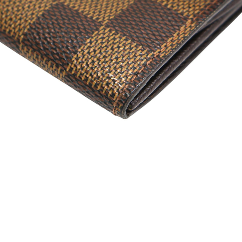 棕色 棋盤格帆布 Porte Monnaie Credit 扣式 長夾 N61725【LOUIS VUITTON LV 路易威登】 N61725-9