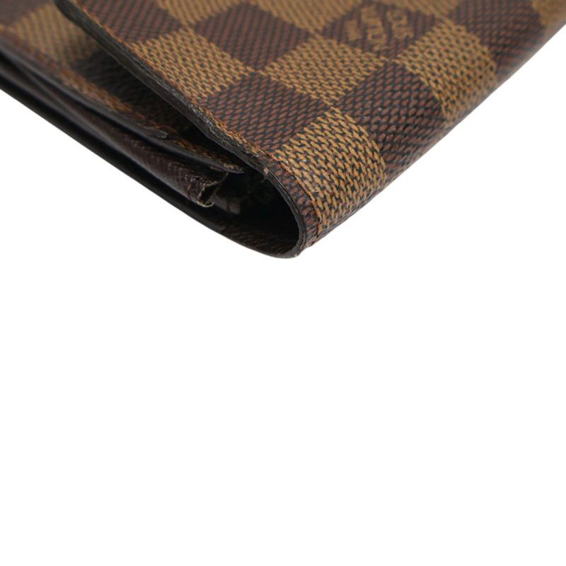 棕色 棋盤格帆布 Porte Monnaie Credit 扣式 長夾 N61725【LOUIS VUITTON LV 路易威登】 N61725-10