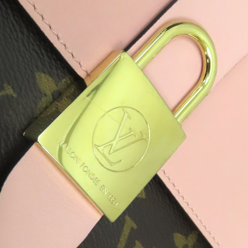 黑色/粉色 牛皮 原花帆布 Rocky BB 兩用包【LOUIS VUITTON LV 路易威登】 M44080-15