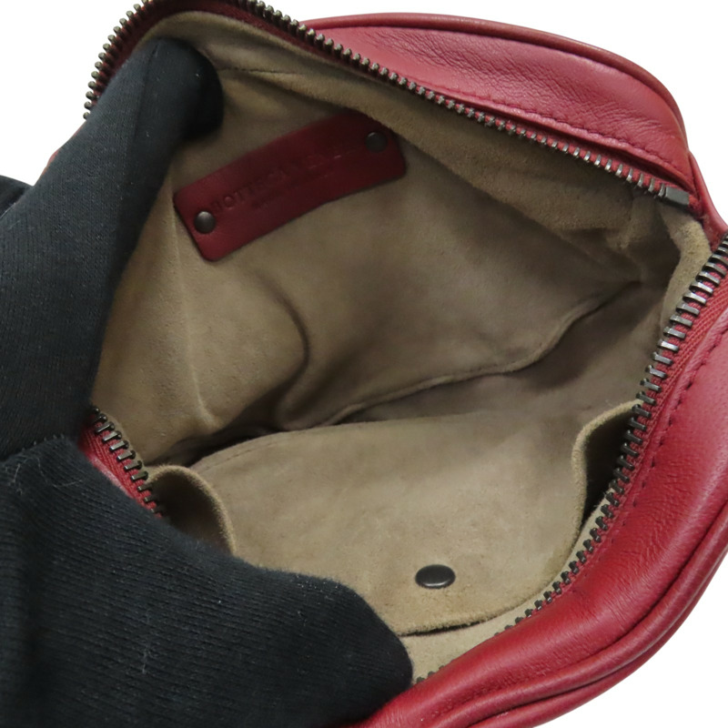 紅色 編織羊皮 腰包【BOTTEGA VENETA BV 寶緹嘉】-4