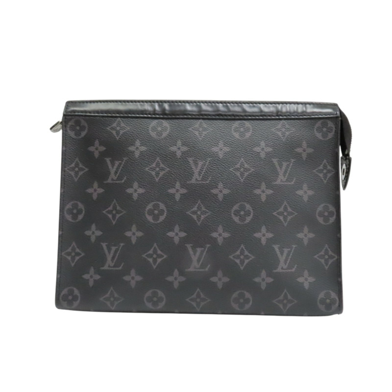灰色 原花 Eclipse帆布 Pochette Voyage MM 手拿包【LOUIS VUITTON LV 路易威登】 M61692-0