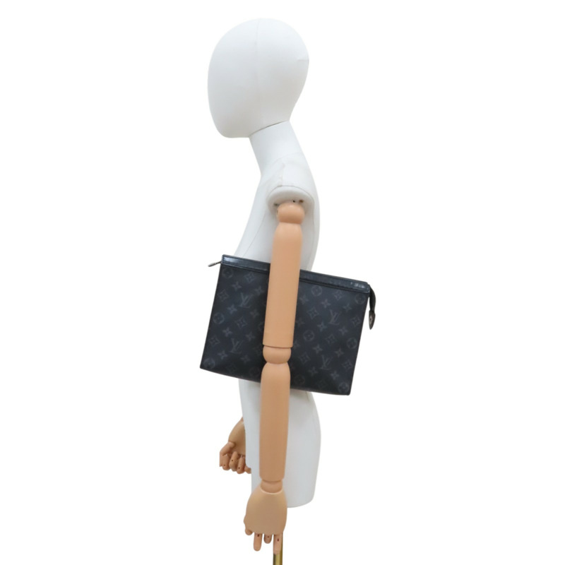 灰色 原花 Eclipse帆布 Pochette Voyage MM 手拿包【LOUIS VUITTON LV 路易威登】 M61692-8