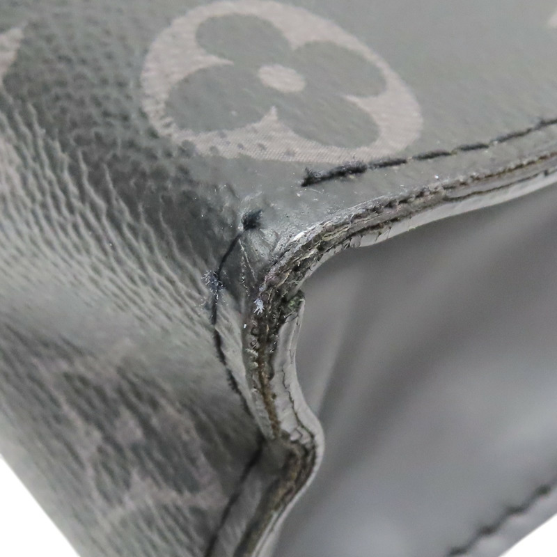 灰色 原花 Eclipse帆布 Pochette Voyage MM 手拿包【LOUIS VUITTON LV 路易威登】 M61692-12