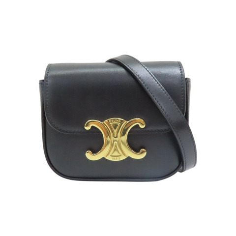 黑色 牛皮  Mini Cloude 肩背包【CELINE 賽琳】 101513DPV.38NO