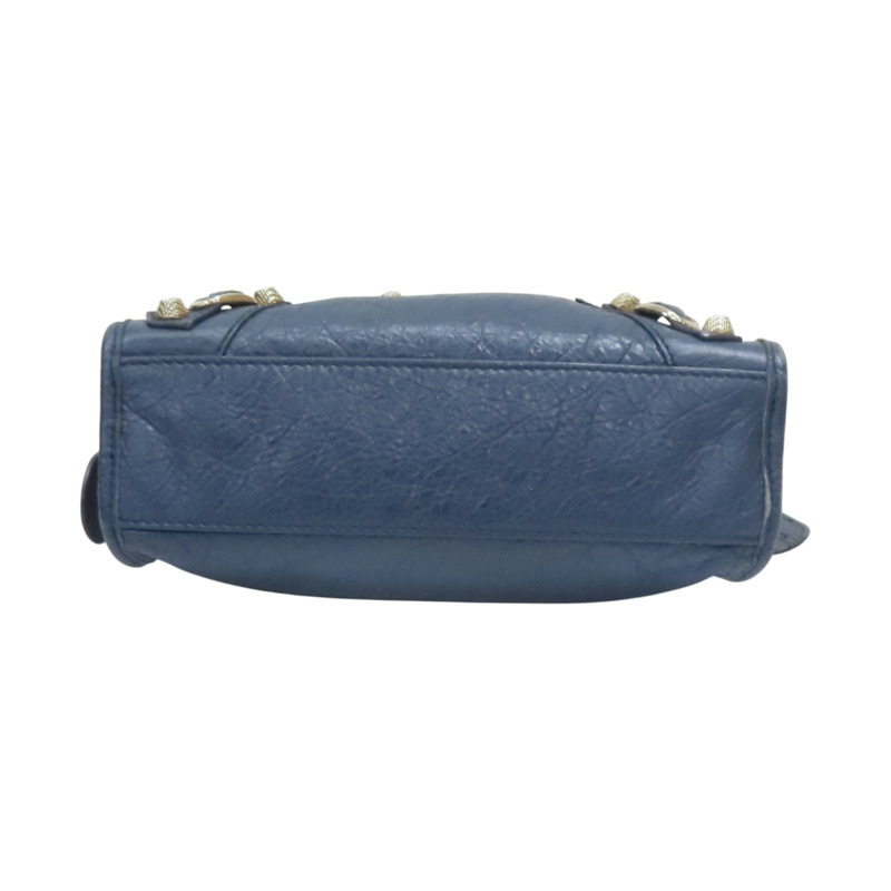 深藍色 牛皮 Mini City 肩背包【Balenciaga 巴黎世家】 309544-3