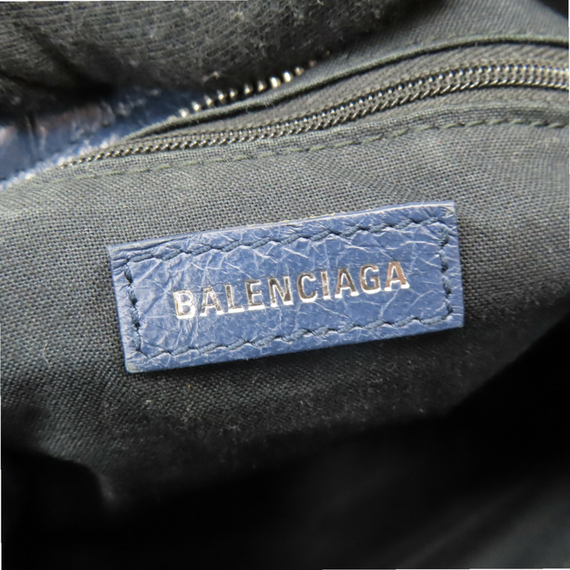 深藍色 牛皮 Mini City 肩背包【Balenciaga 巴黎世家】 309544-8