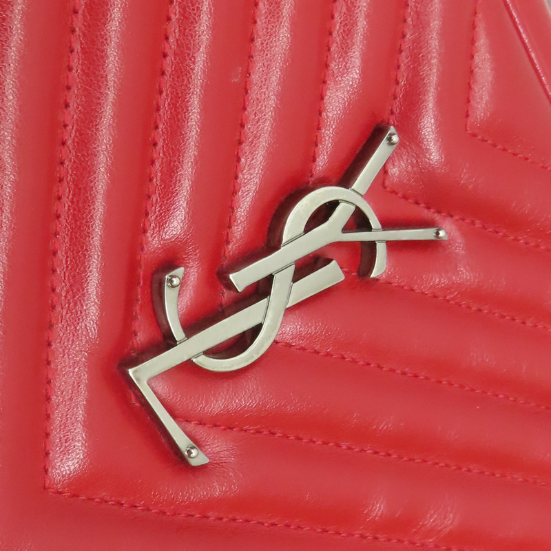 紅色 山行紋 牛皮 Lou Mediun 肩背包【SAINT LAURENT YSL 聖羅蘭 】 520534-9