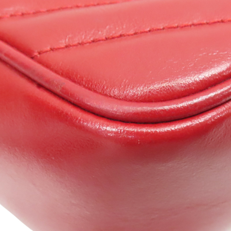 紅色 山行紋 牛皮 Lou Mediun 肩背包【SAINT LAURENT YSL 聖羅蘭 】 520534-14