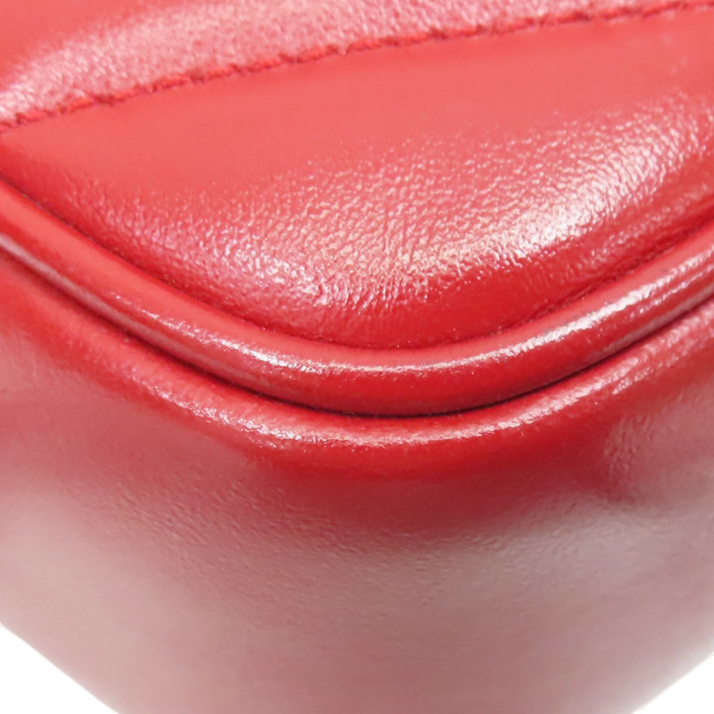 紅色 山行紋 牛皮 Lou Mediun 肩背包【SAINT LAURENT YSL 聖羅蘭 】 520534-16