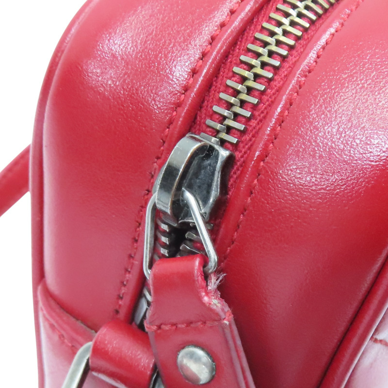 紅色 山行紋 牛皮 Lou Mediun 肩背包【SAINT LAURENT YSL 聖羅蘭 】 520534-17