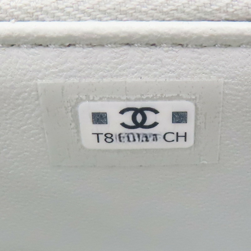 淡藍色 菱格紋羊皮 Mini Vanity Case 肩背包【CHANEL 香奈兒】 AP3300-6