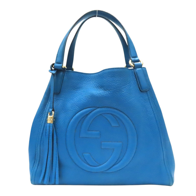 藍色牛皮 流蘇 Soho 肩背包 金扣【GUCCI 古馳】 282309-0