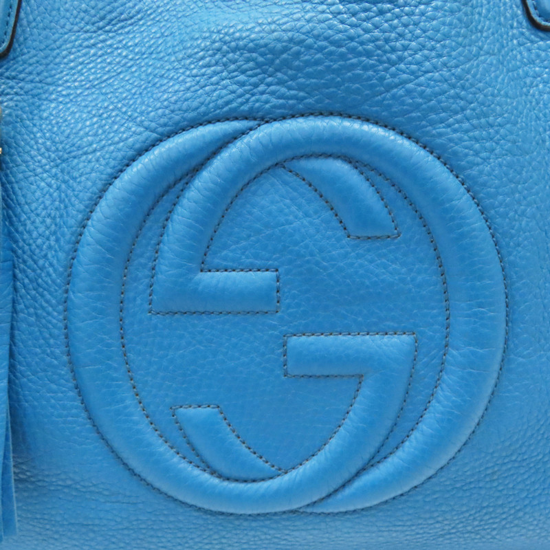 藍色牛皮 流蘇 Soho 肩背包 金扣【GUCCI 古馳】 282309-6