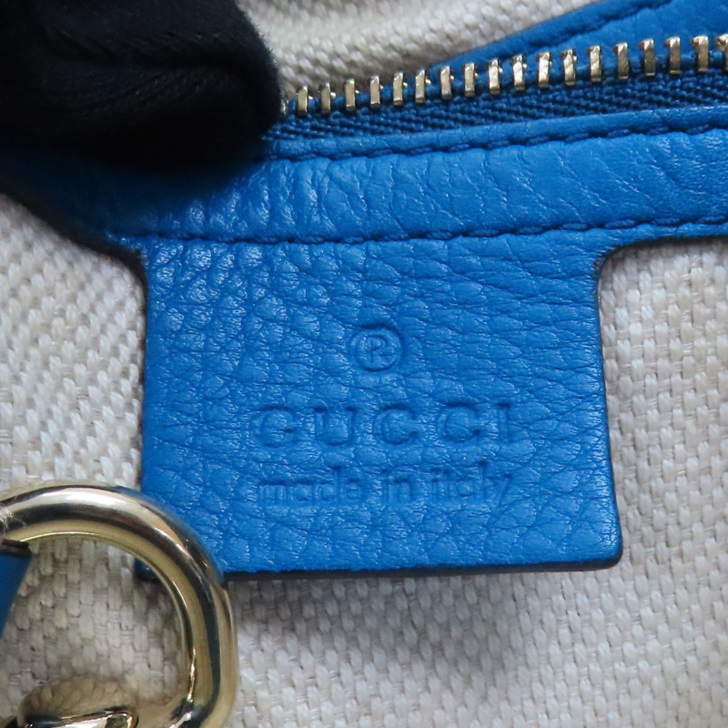 藍色牛皮 流蘇 Soho 肩背包 金扣【GUCCI 古馳】 282309-7