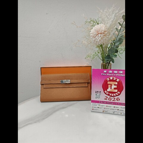 Hermes Kelly Long Wallet 
金棕金扣
