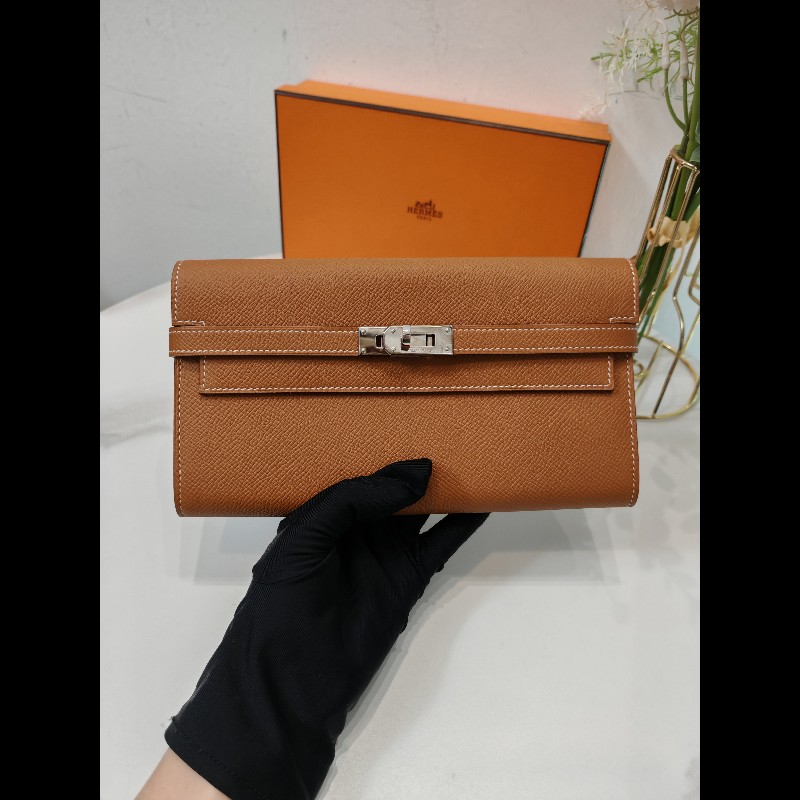 Hermes Kelly Long Wallet 
金棕金扣-1