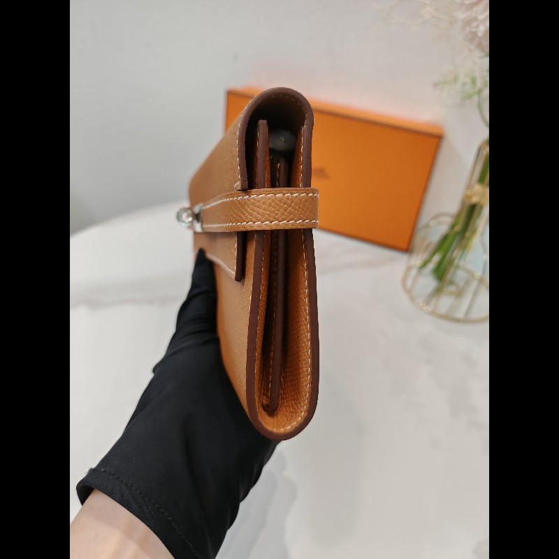 Hermes Kelly Long Wallet 
金棕金扣-2