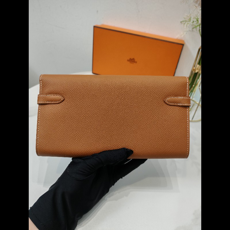 Hermes Kelly Long Wallet 
金棕金扣-3
