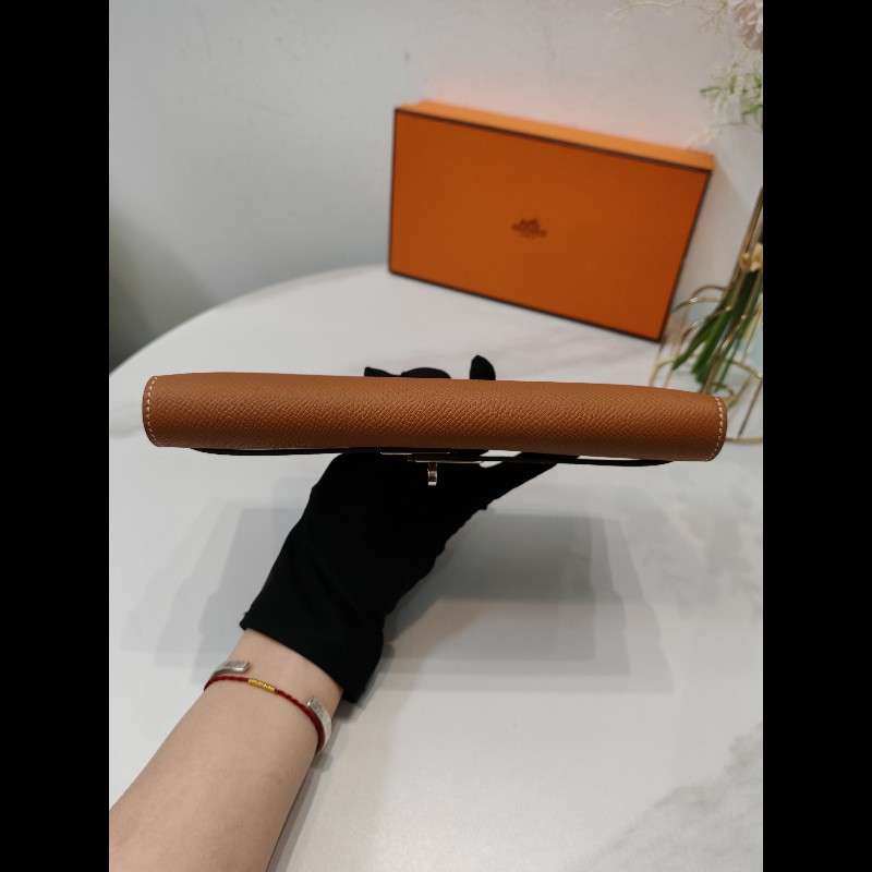 Hermes Kelly Long Wallet 
金棕金扣-5