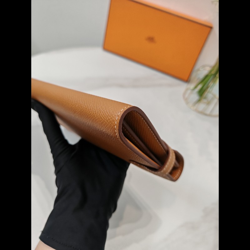 Hermes Kelly Long Wallet 
金棕金扣-7