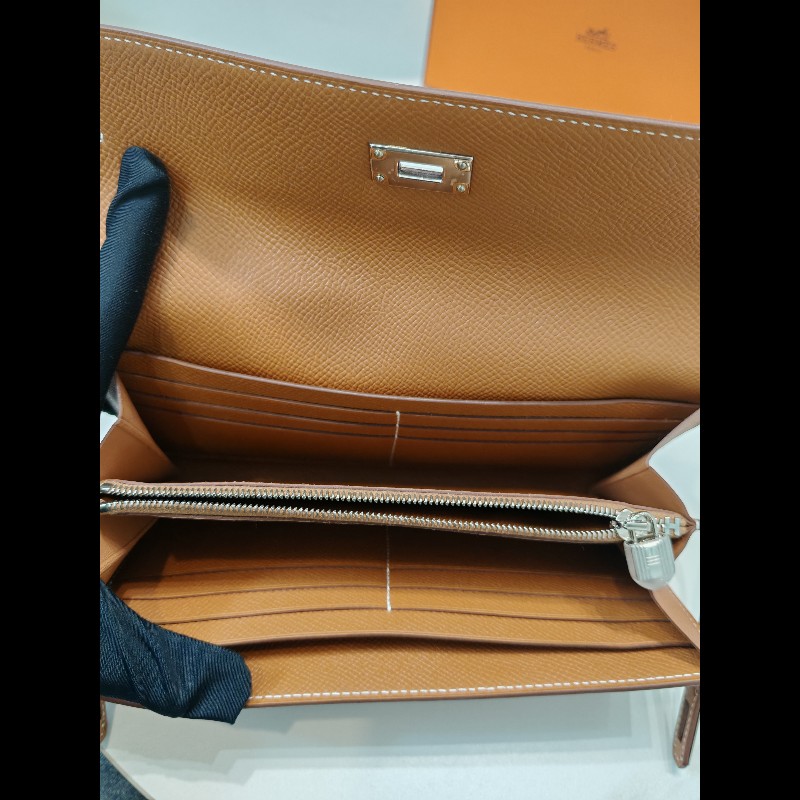 Hermes Kelly Long Wallet 
金棕金扣-12