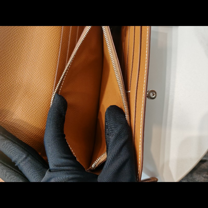 Hermes Kelly Long Wallet 
金棕金扣-13