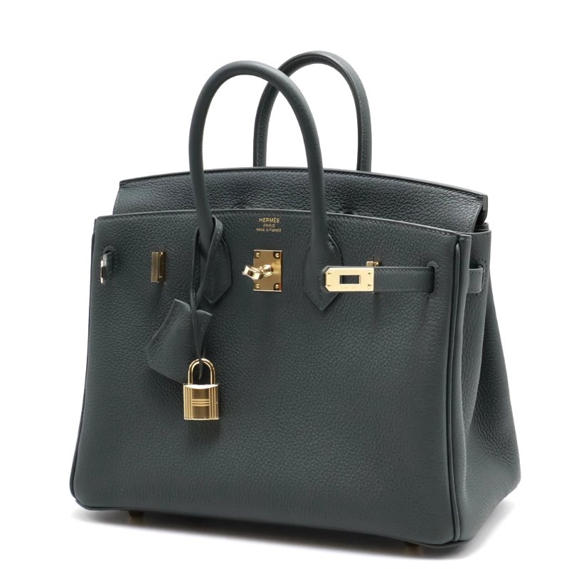 HERMES Birkin 25 -  灰綠香檳金-2