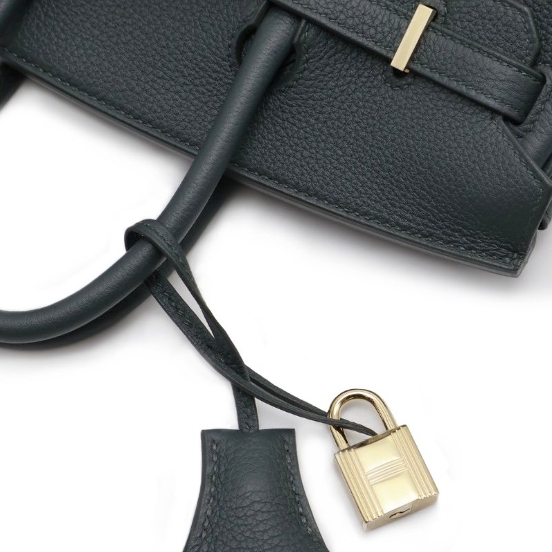 HERMES Birkin 25 -  灰綠香檳金-4