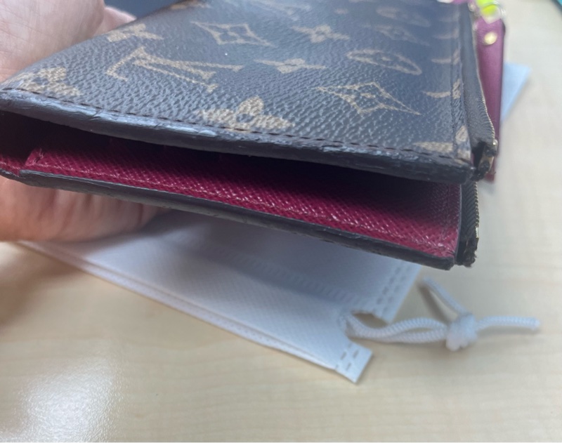 Louis Vuitton LV Adele ❤️經典花紋雙拉鍊扣式長夾.#發財夾#紫紅#原廠盒#購證-28