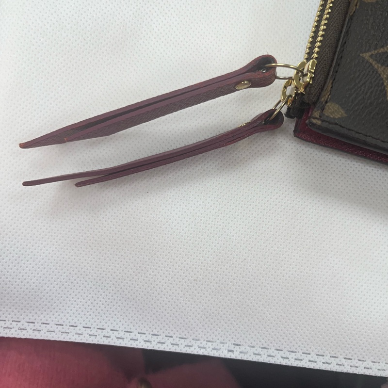 Louis Vuitton LV Adele ❤️經典花紋雙拉鍊扣式長夾.#發財夾#紫紅#原廠盒#購證-34