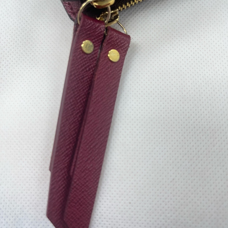 Louis Vuitton LV Adele ❤️經典花紋雙拉鍊扣式長夾.#發財夾#紫紅#原廠盒#購證-36