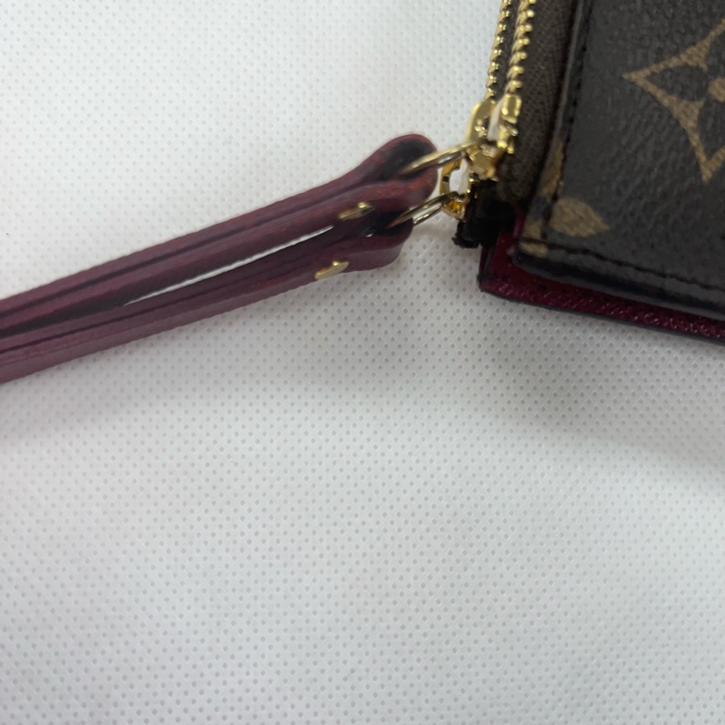 Louis Vuitton LV Adele ❤️經典花紋雙拉鍊扣式長夾.#發財夾#紫紅#原廠盒#購證-40