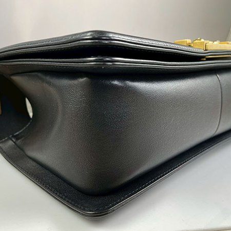 ＊奢華大道國際精品＊【CH0720】CHANEL黑色小羊皮BOY系列 金釦25CM 兩用包 A67086-4