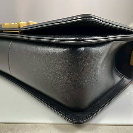＊奢華大道國際精品＊【CH0720】CHANEL黑色小羊皮BOY系列 金釦25CM 兩用包 A67086-5
