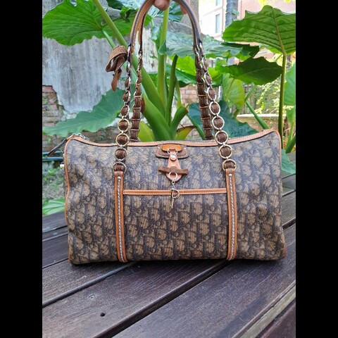 Dior vintage 蝴蝶結 愛心鎖頭手提包