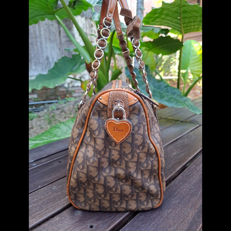 Dior vintage 蝴蝶結 愛心鎖頭手提包-2