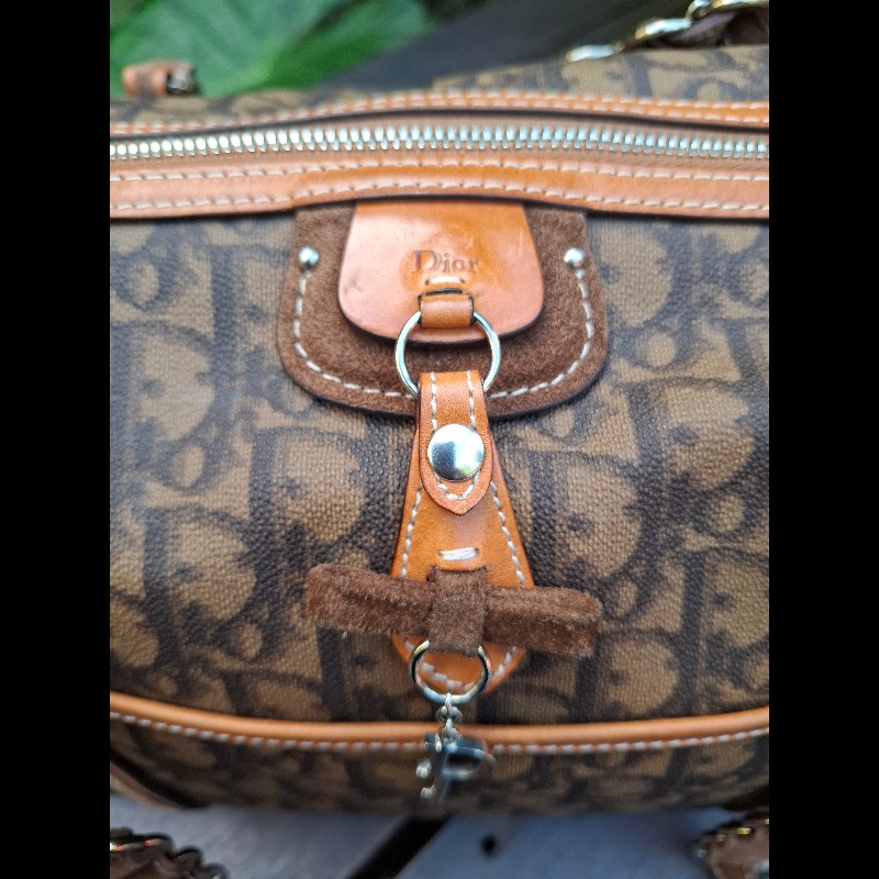 Dior vintage 蝴蝶結 愛心鎖頭手提包-5