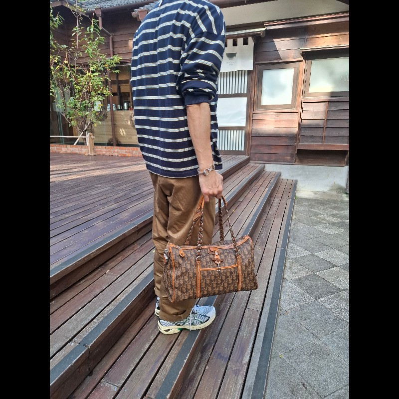 Dior vintage 蝴蝶結 愛心鎖頭手提包-11