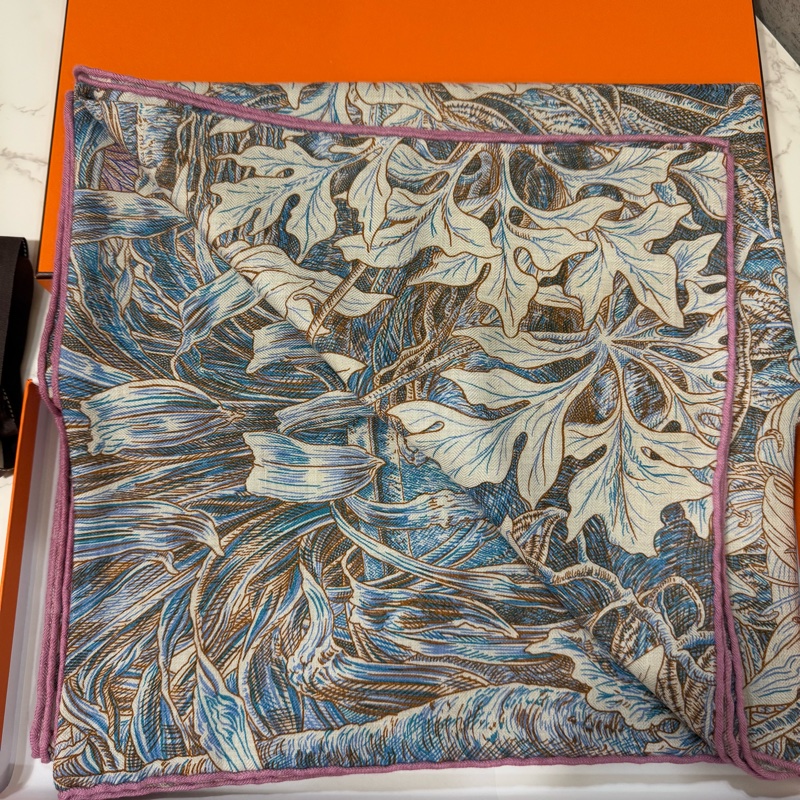 💖Hermes 140x140cm 絲巾💖 粉色-8