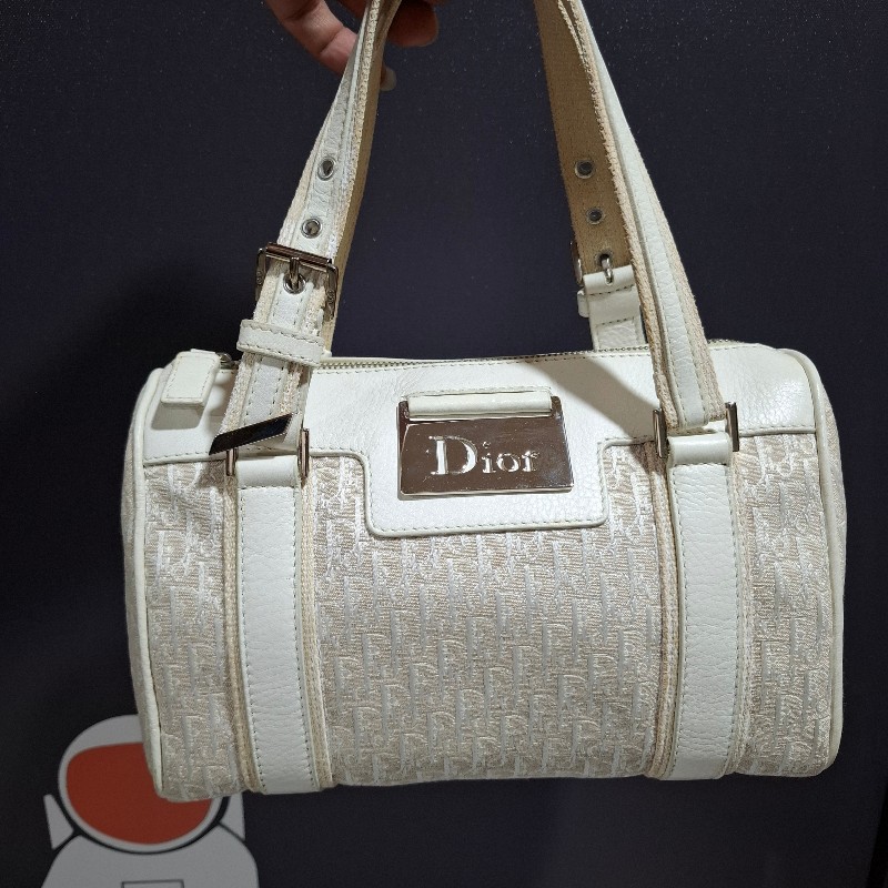 Dior Vintage 象牙白波士頓包-0