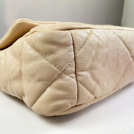 ＊奢華大道國際精品＊【CH0721】CHANEL 奶茶色小羊皮 金釦19系列 口蓋兩用包 AS1160-4