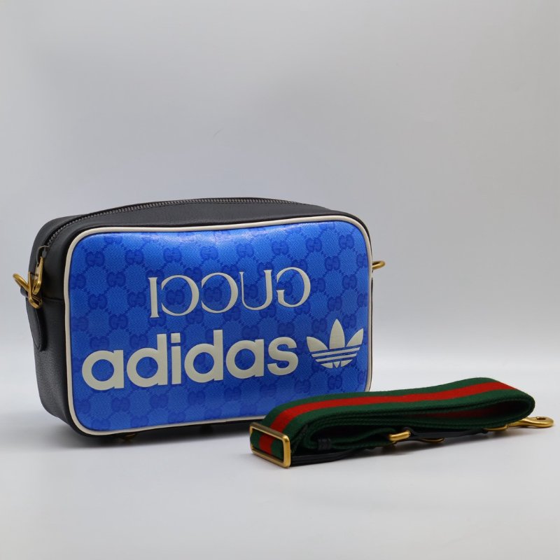 GUCCI x Adidas聯名款相機包 - 藍-0