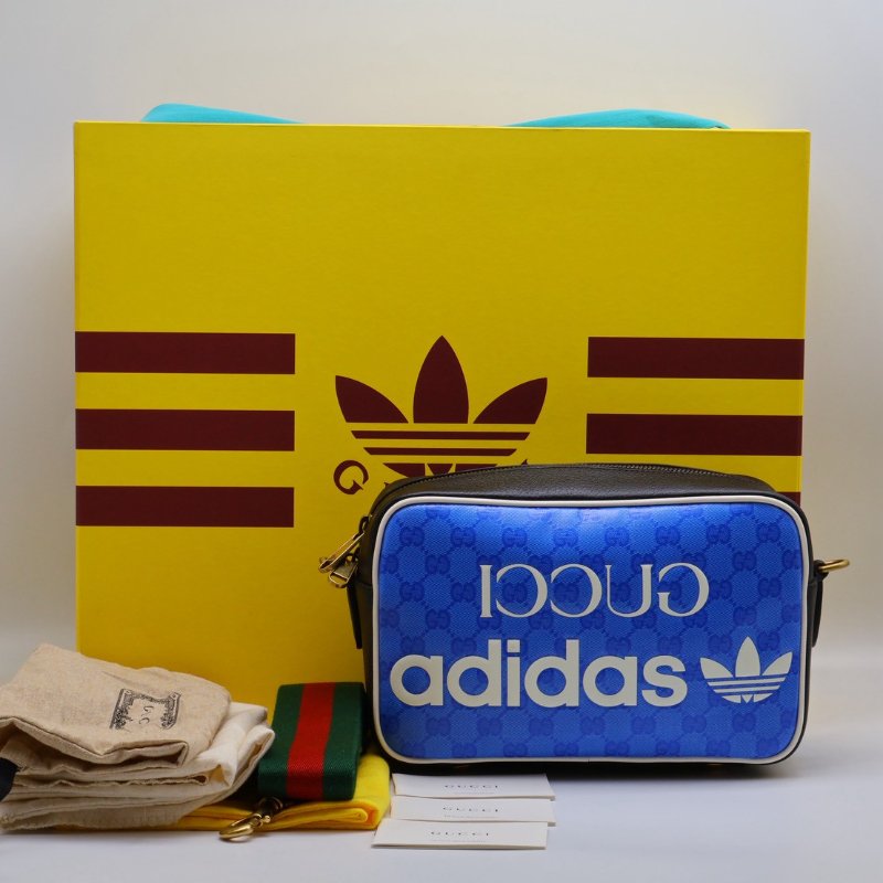 GUCCI x Adidas聯名款相機包 - 藍-15