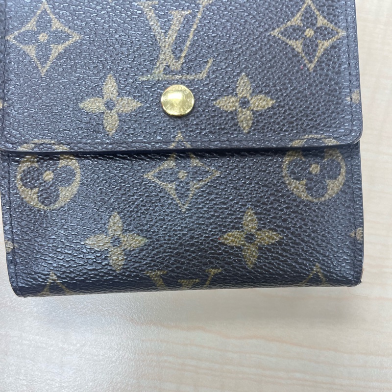 Louis Vuitton（路易威登）Monogram帆布三折短夾#M61652-1