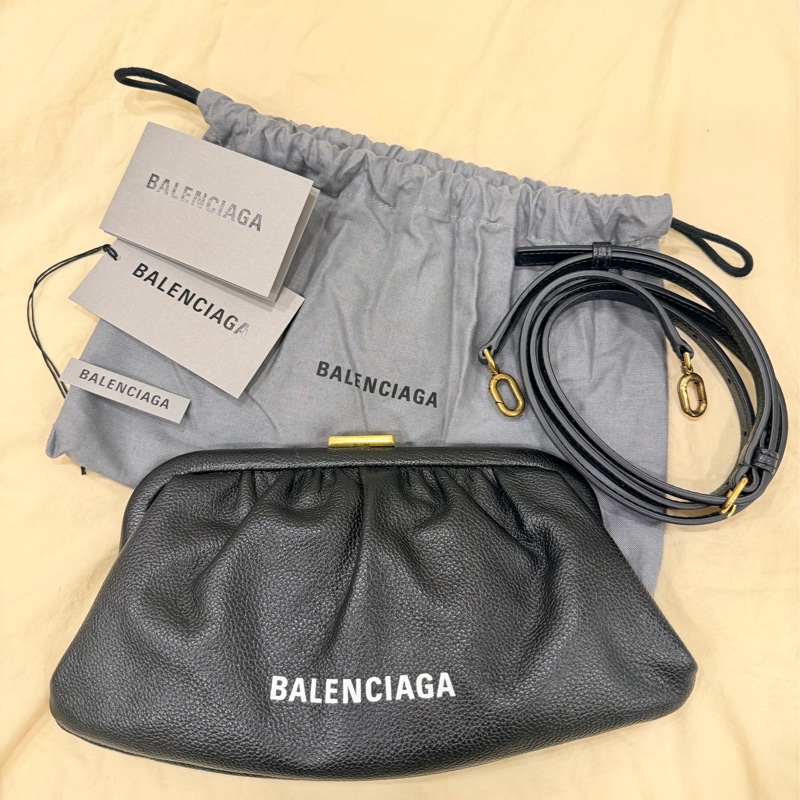 Balenciaga  Cloud Clutch bag 巴黎世家 黑色 雲朵包 口金包 手拿包 斜背包-0