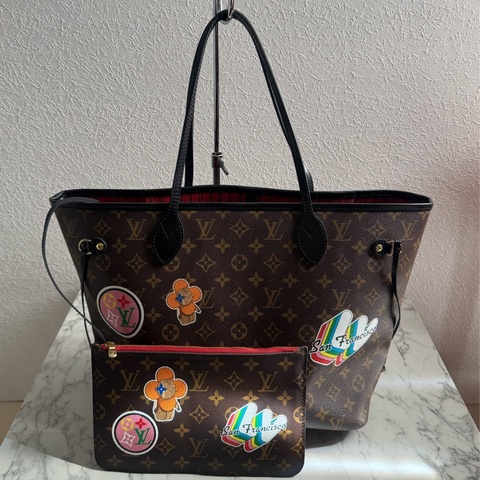 LV 花紋特殊款圖案neverfull mm 超好用托特包👜