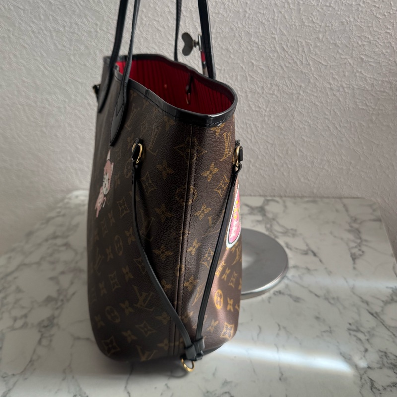 LV 花紋特殊款圖案neverfull mm 超好用托特包👜-4