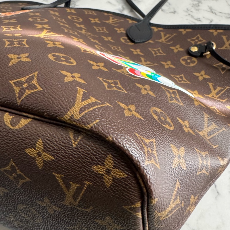 LV 花紋特殊款圖案neverfull mm 超好用托特包👜-10