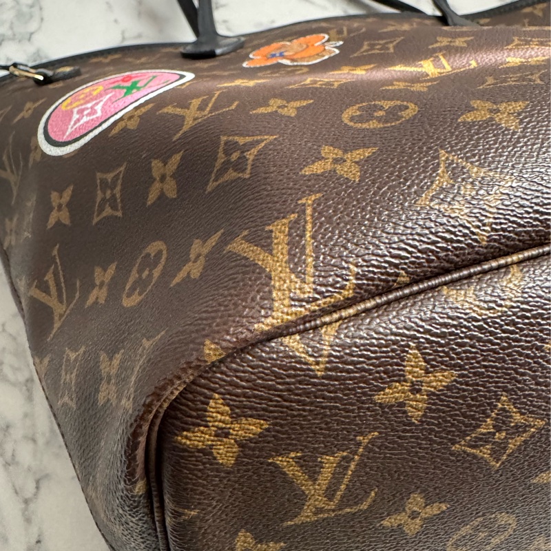 LV 花紋特殊款圖案neverfull mm 超好用托特包👜-11